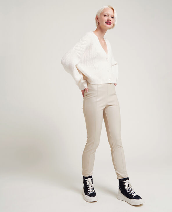 Legging simili cuir écru - Pimkie