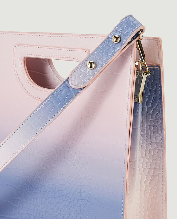 Sac rigide effet croco rose clair - Pimkie