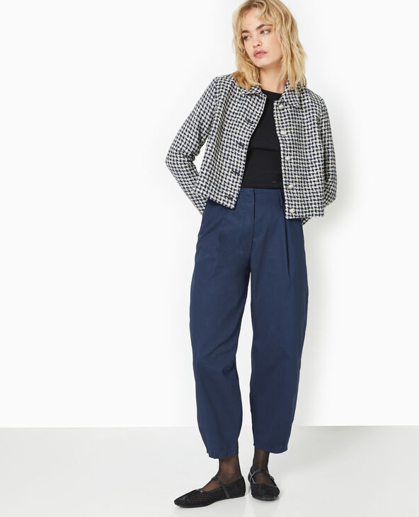 Pantalon balloon en toile bleu marine - Pimkie