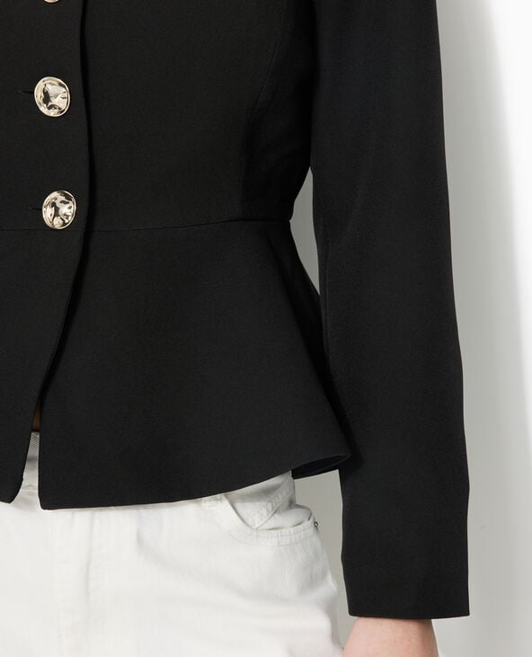 Veste peplum avec boutons fantaisie noir - Pimkie