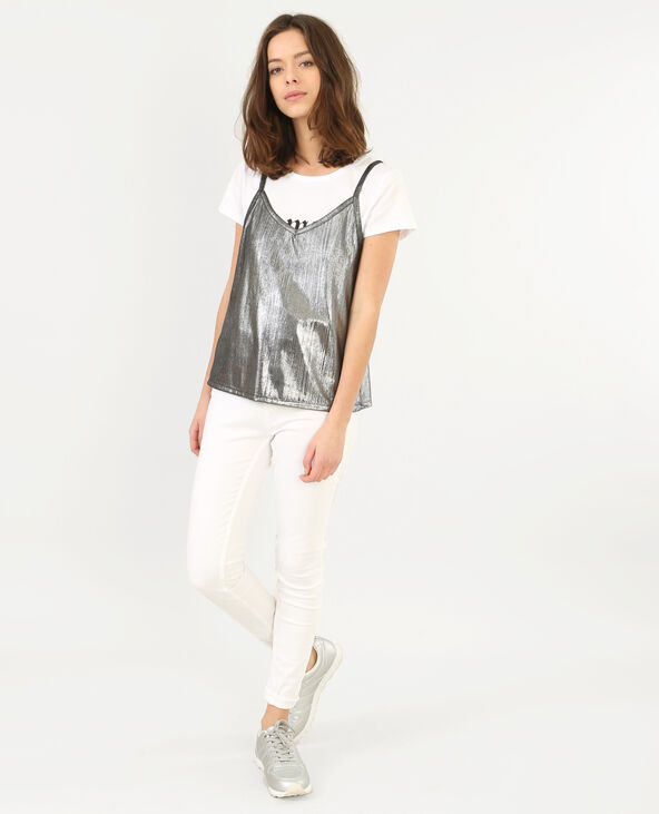 T-shirt 2 en 1 blanc - Pimkie