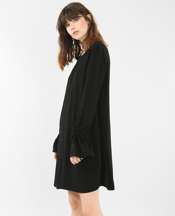 Robe manches volant noir - Pimkie