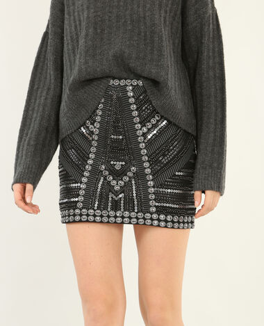 Jupe bodycon à perles gris clair - Pimkie