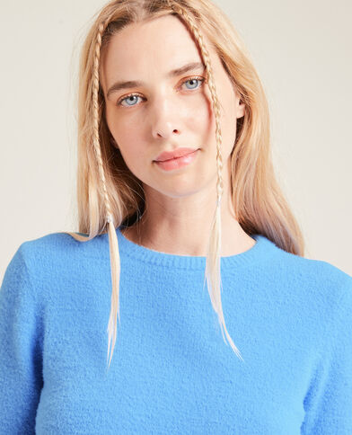 Pull maille fluffy bleu - Pimkie