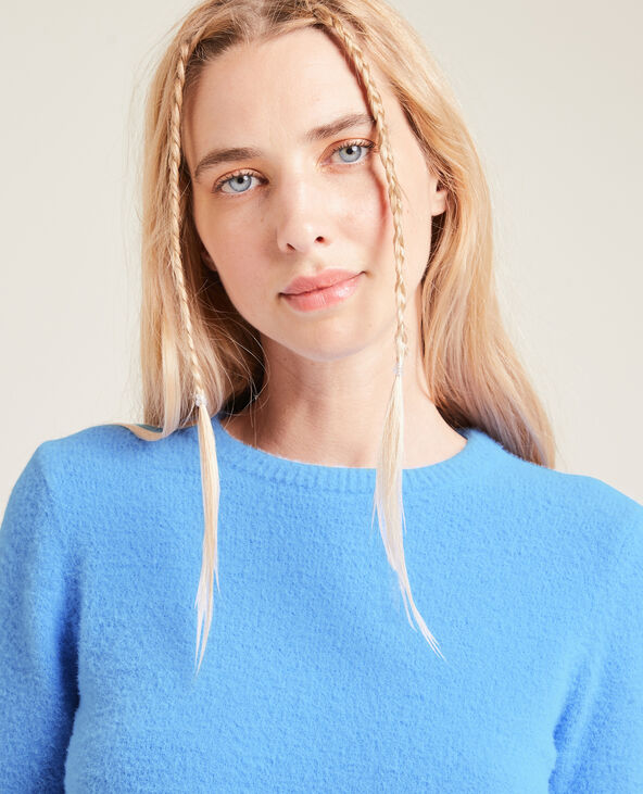 Pull maille fluffy bleu - Pimkie