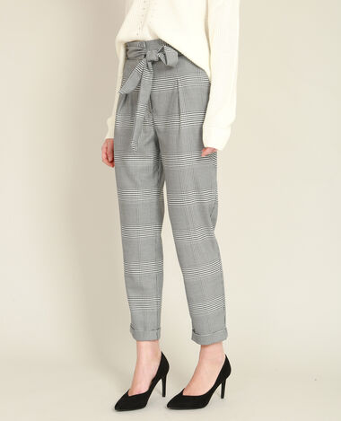 Pantalon carotte imprimé blanc - Pimkie