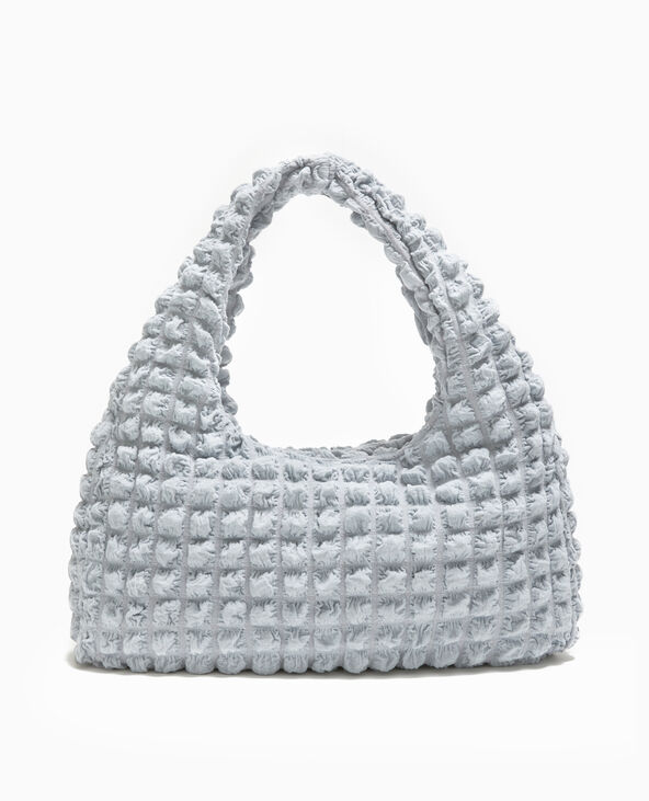 Sac forme lune en tissu reliéfé gris - Pimkie