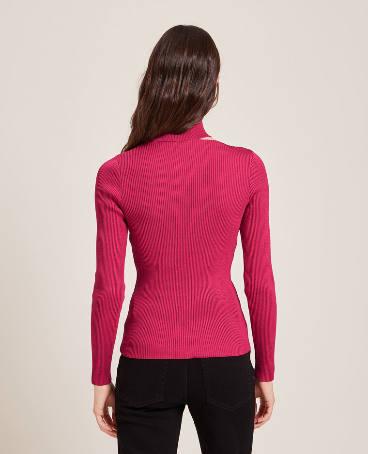 Top maille côtelée avec découpe rose fuchsia - Pimkie