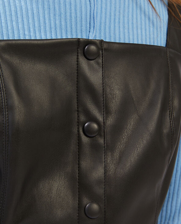 Robe en simili cuir noir - Pimkie