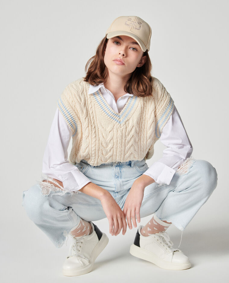 Jean straight taille haute trashé bleu clair - Pimkie