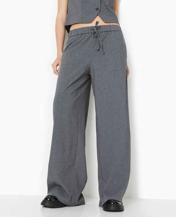 Pantalon city large et droit gris foncé - Pimkie