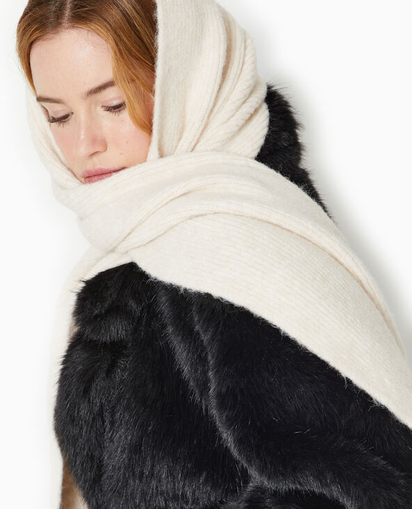 Echarpe en maille ultra douce beige - Pimkie