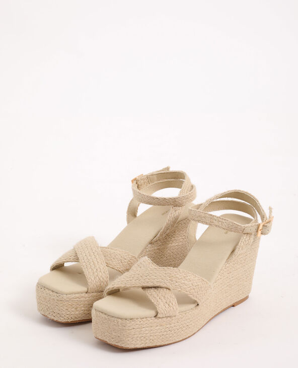Sandales compensees en corde