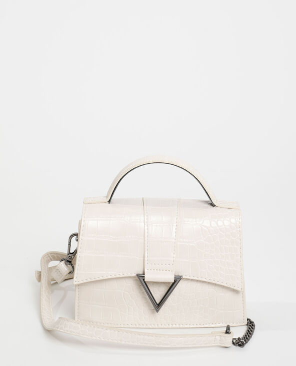 Sac boxy effet croco blanc - Pimkie