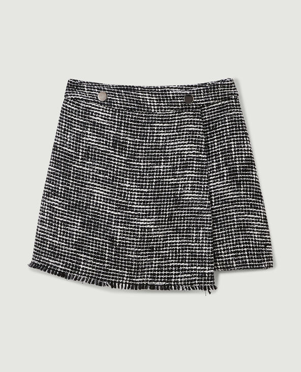 Jupe-short en tweed noir - Pimkie