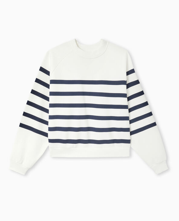 Sweat col rond rayé bleu - Pimkie