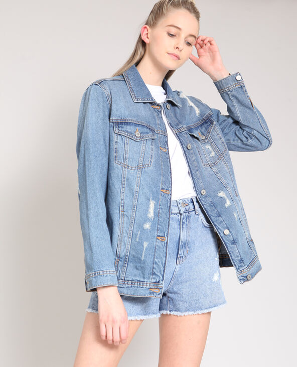 Veste en jean oversize bleu - Pimkie