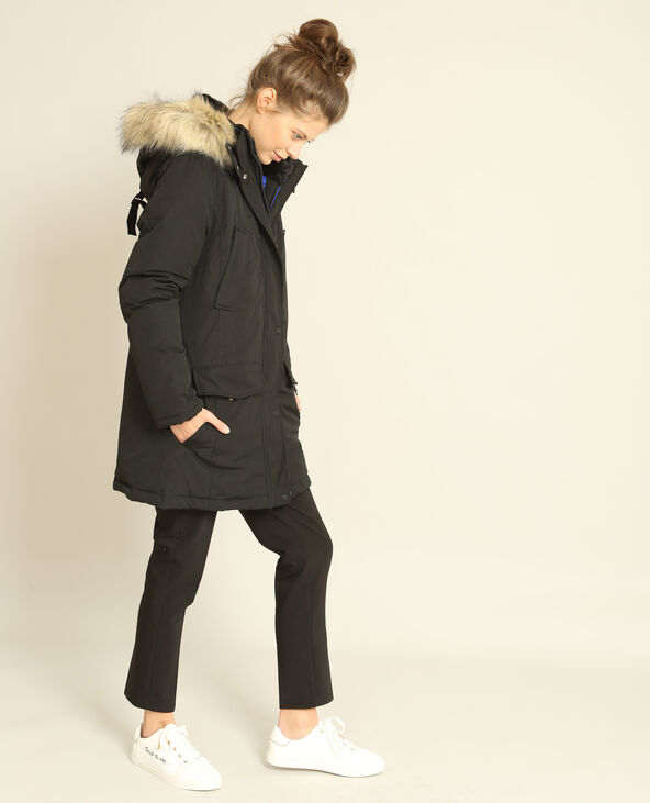 Longue parka imperméable noir - Pimkie