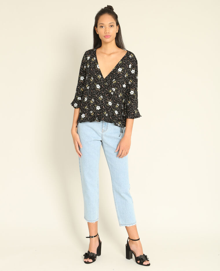 Blouse cache-cœur noir - Pimkie