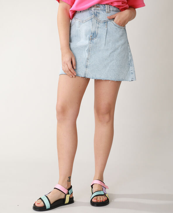Jupe en jean bleu clair - Pimkie