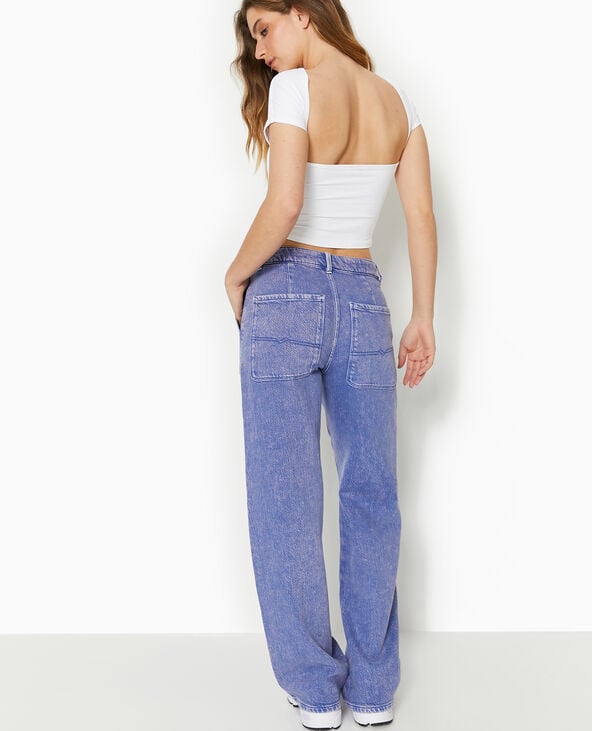 Jean wide souple taille regular lilas - Pimkie