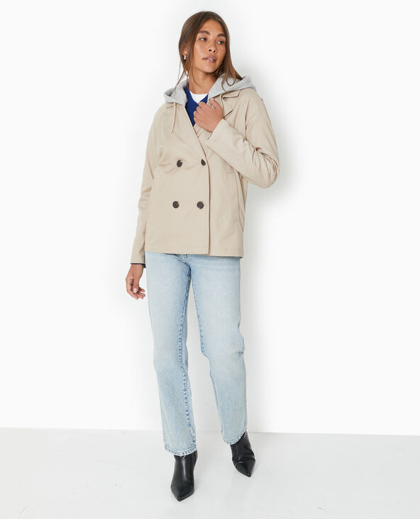 Veste trench avec capuche molleton amovible beige - Pimkie