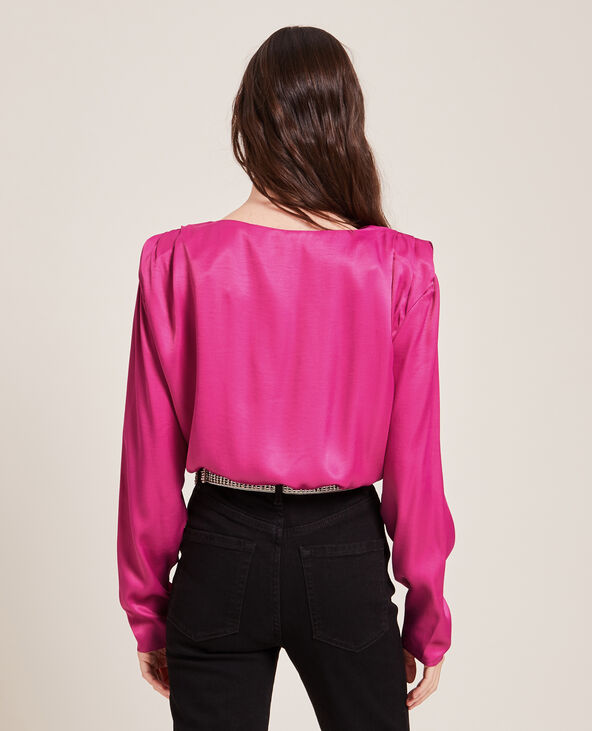 Body manches longues épaulettes rose fuchsia - Pimkie