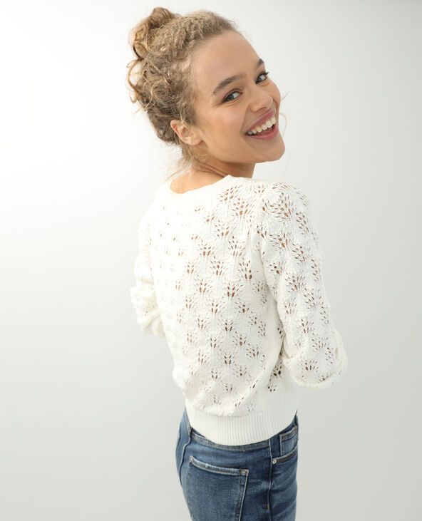 Pull ajouré blanc - Pimkie