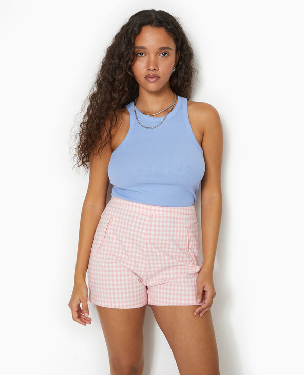 Short city taille haute motif vichy Pimkie