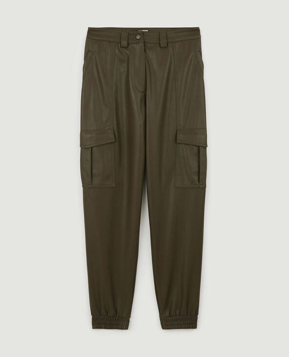 Pantalon cargo simili cuir taupe - Pimkie