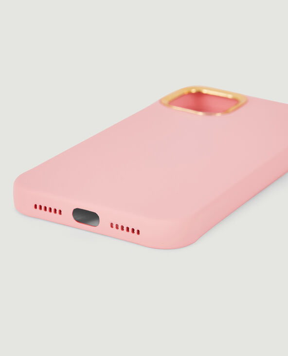 Coque iPhone contour doré rose - Pimkie