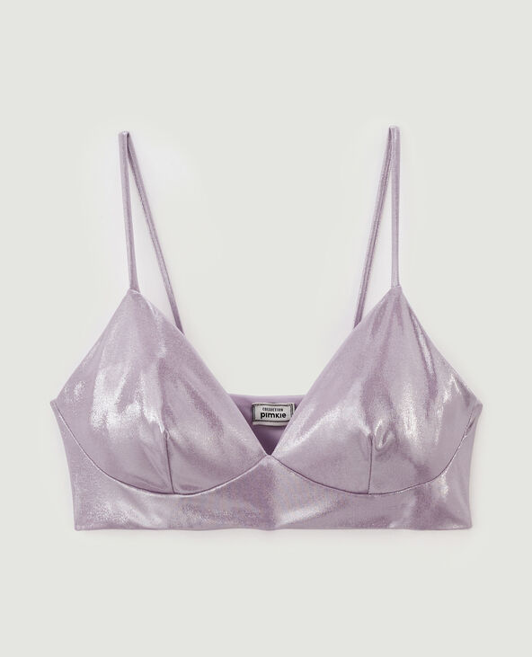 Brassière maille brillante lilas - Pimkie