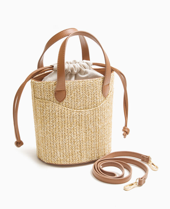 Sac seau en raphia beige - Pimkie