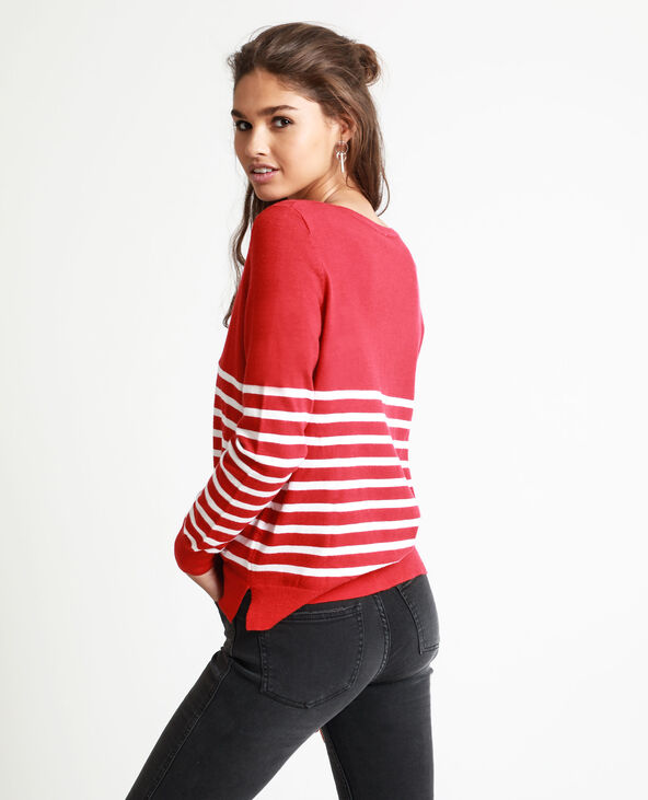 Pull rayé rouge - Pimkie