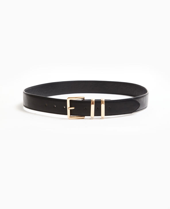 Ceinture en simili cuir avec boucle dorée noir - Pimkie