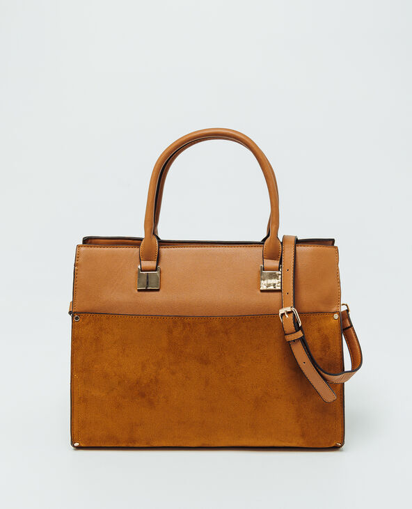 Sac cabas en faux cuir camel - Pimkie