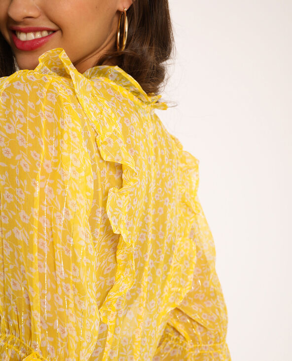 Blouse à volants jaune - Pimkie