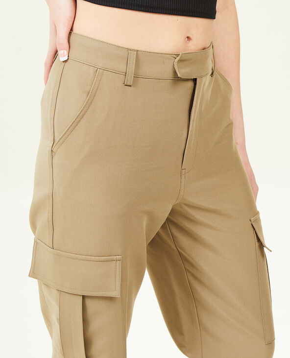 Pantalon cargo bas resserrables vert kaki - Pimkie