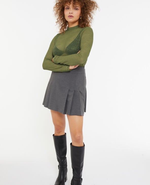Top manches longues en dentelle vert kaki - Pimkie