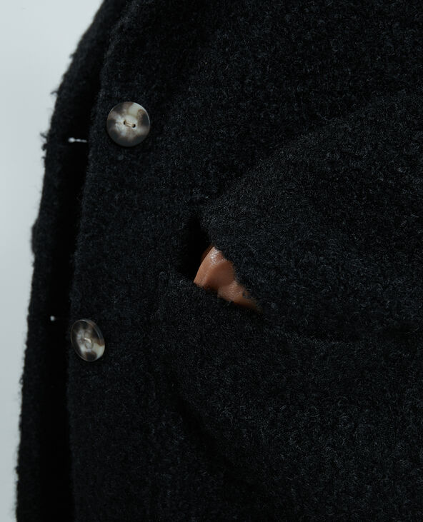 Manteau noir sales bouclette femme