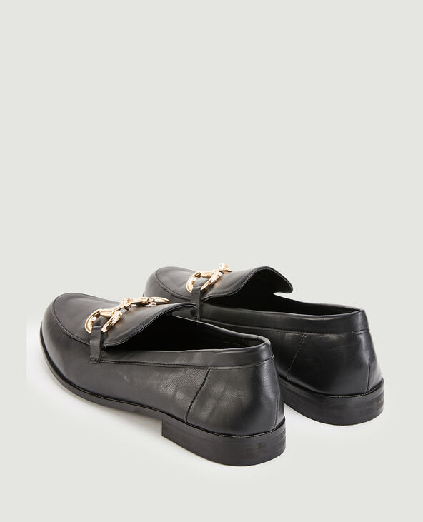 Mocassins slim boucles dorées noir - Pimkie