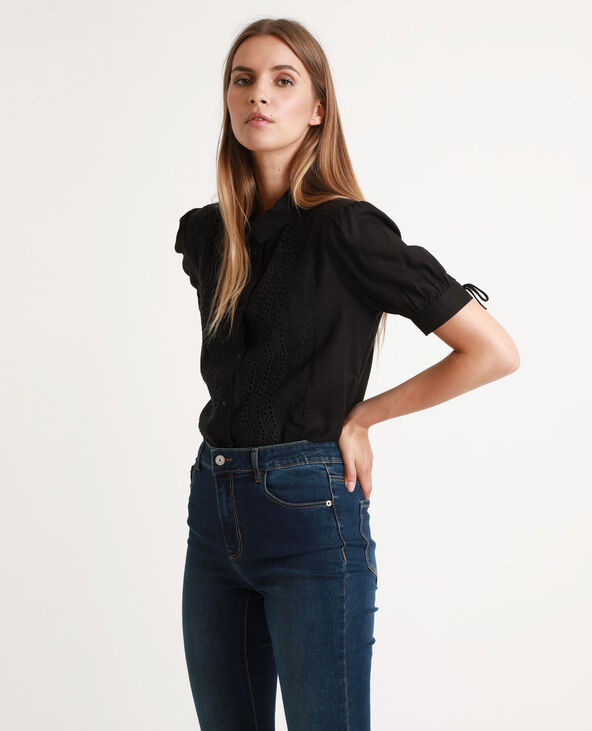 Chemisier broderie anglaise noir - Pimkie