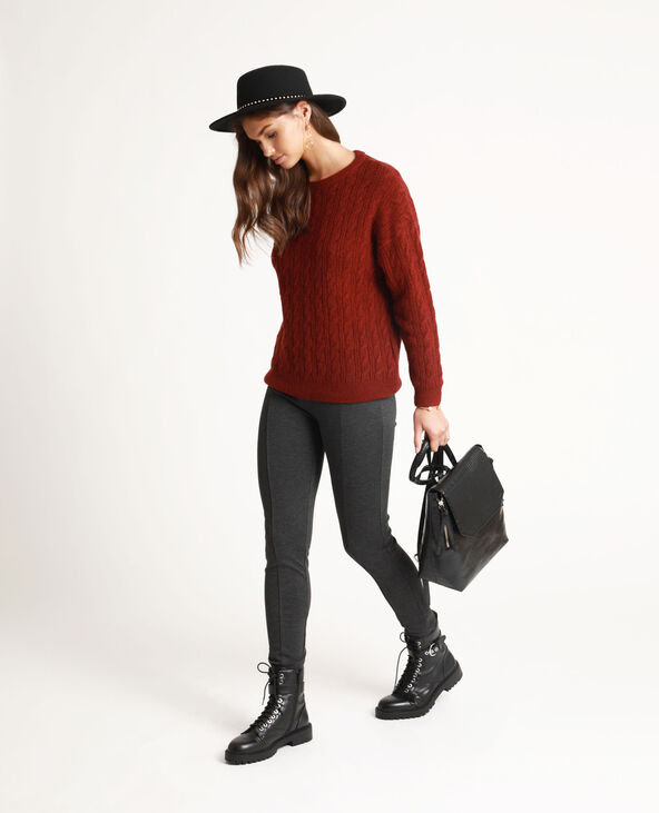 Pull fin à torsades marron - Pimkie