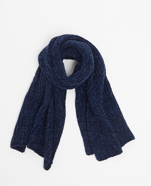 Echarpe maille chenille bleu - Pimkie