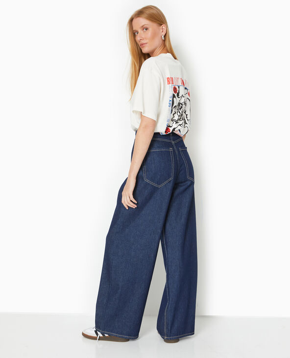 Jean wide avec boutonnage multipositions bleu - Pimkie