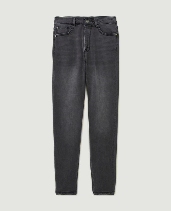 Jean mom slim taille haute gris clair - Pimkie