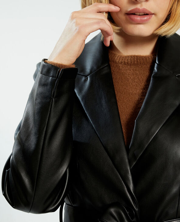 Manteau long en simili cuir Pimkie