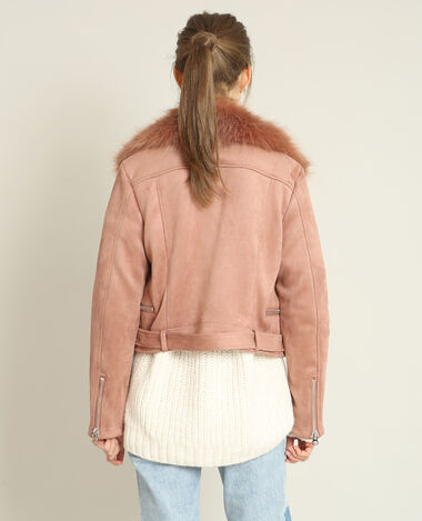 Veste col fausse fourrure vieux rose - Pimkie