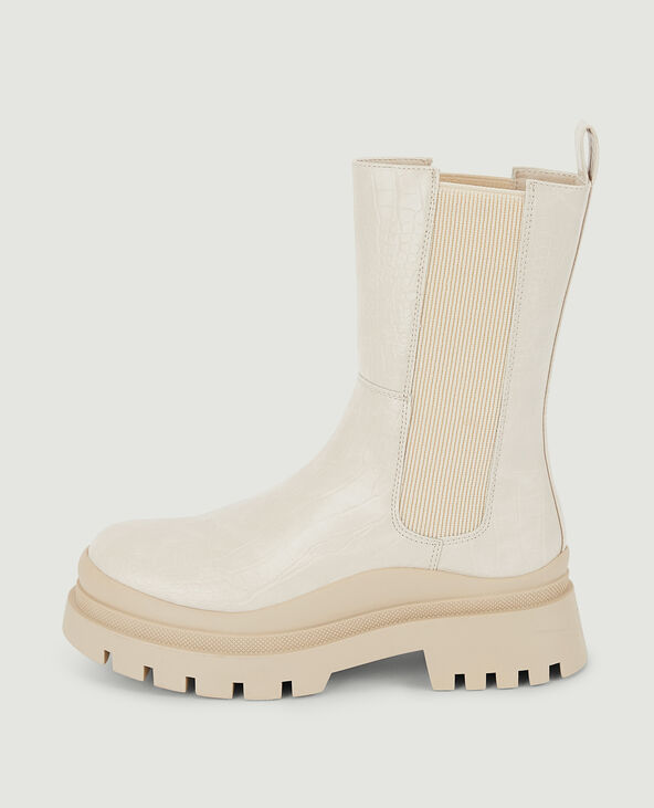 Boots chelsea semelles crantées écru - Pimkie