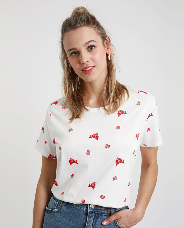 T-shirt imprimé blanc - Pimkie